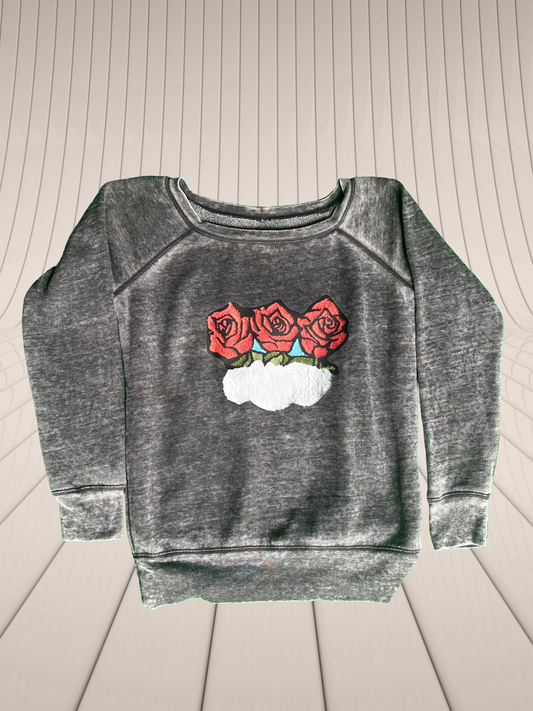 Three Roses (Wide Neck) Sweater