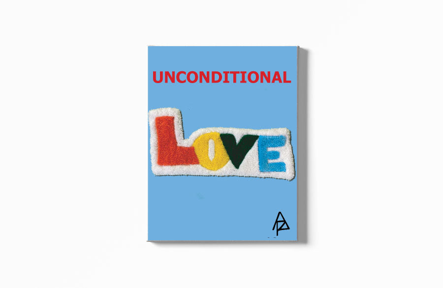 Printed canvas of Love rug to make a statement by Art Racc - unique, vibrant, and expressive meaning for human beings. Explore unique artwork that bring creativity to any space.